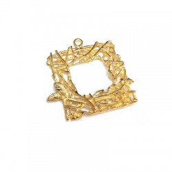Pendentif Carré en Métal/Laiton 19mm