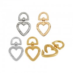 Zamak Clasp Heart Keyring 27x46mm