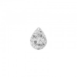 Brass Charm Drop Hammered 16x20mm