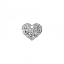 Brass Charm Heart Hammered 20x17mm