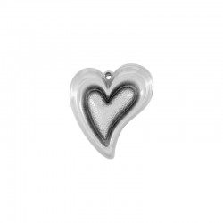 Brass Charm Heart 22x24mm