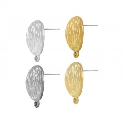 Zamak Earring Round Hammered w/ Loop 20mm