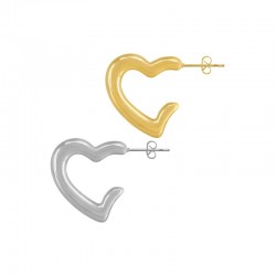 Stainless Steel 304 Earring Hoop Heart 22x20mm/4mm