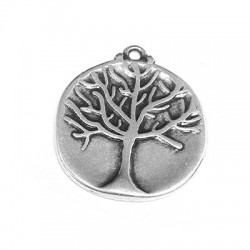 Ciondolo in Metallo Zama Rotondo Albero della Vita 23mm