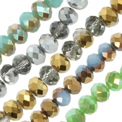 Perlina in Mezzo Cristallo Sfaccettata 8x5mm (~72pz/filo)