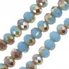 Opaque Turquoise/Gold Half Plated