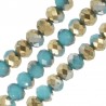 Opaque Turquoise/Wine Red Half Plated