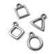 Breloques Géométriques en Métal/Zamak assortiment quatre pièces 12-14mm