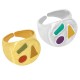 Enameled Brass Finger Ring 14x18mm