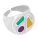 Enameled Brass Finger Ring 14x18mm