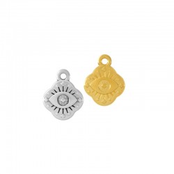 Zamak Charm Rhombus w/ Evil Eye 11mm