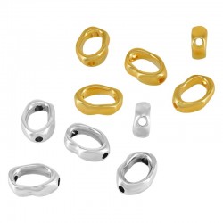 Entrepieza de Metal Zamak Oval Irregular 15x10mm (Ø2mm)