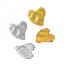 Zamak Pendant Heart Hammered 27x29mm (Ø2.4mm)
