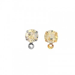 Brass Earring Setting with Acrylic Stone 6mm