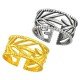 Brass Cast Finger Ring Leaves 20x10mm