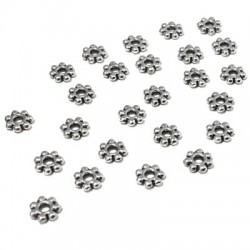 Zamak Washer Bead Flower 5.6x1.4mm (Ø1.5mm)