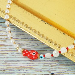 Pearl ABS Bead Round Flat 8mm Ø1mm