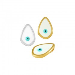 Zamak Charm Drop w/ Evil Eye & Enamel (~12x17mm) (Ø2.2mm)