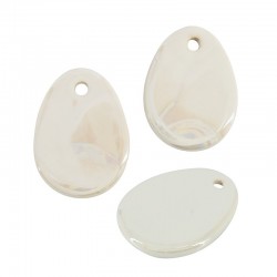 Ceramic Pendant Oval w/ Enamel 25x34mm