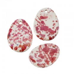 Ceramic Pendant Oval w/ Enamel 25x34mm