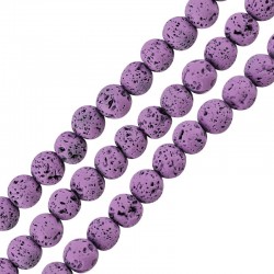 Lava Bead Round Light Purple (~4mm Ø~0.4mm (~92pcs)
