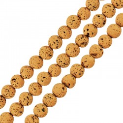 Lava Bead Round Mustard (~4mm Ø~0.4mm (~92pcs)