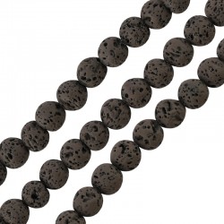 Lava Bead Round Grey (~6mm Ø~0.5mm (~62pcs)