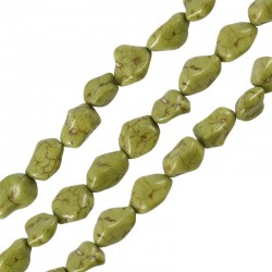 Howlite Bead Irregular Round Olive 15mm