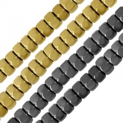 Αιματίτης Χάντρα Ροδέλα Εξάγωνο 5x3mm (Ø1.2mm) (~130τμχ)