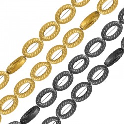 Αιματίτης Οβάλ Στριφτό Περαστό 10x14mm (Ø1.1mm) (~29τμχ)