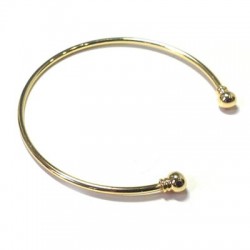 Brass Bracelet with Beads & Terminal 63x2.1mm