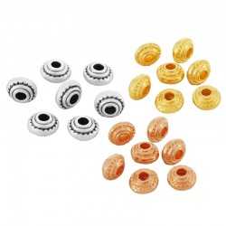 Perle Rondelle en métal/zamac 5x3mm (Ø 1.4mm)
