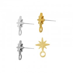 Zamak Earring Star w/ Loop 9mm
