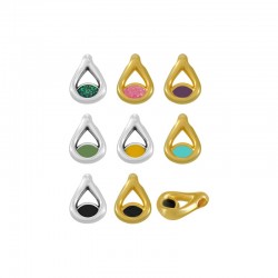 Enameled Zamak Charm Teardrop 7.4x9mm Ø1.7mm