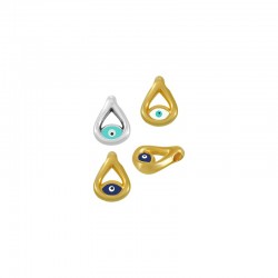 Zamak Charm Drop w/ Evil Eye & Enamel 7.4x9mm (Ø1.7mm)