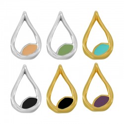 Enameled Zamak Charm Teardrop 16x26.3mm Ø2.2mm
