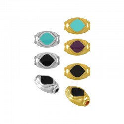 Zamak Tube w/ Rhombus & Enamel 12.3x8mm (Ø2.1mm)