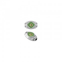 Zamak Tube w/ Rhombus Evil Eye & Enamel 12.3x8mm (Ø2.1mm)