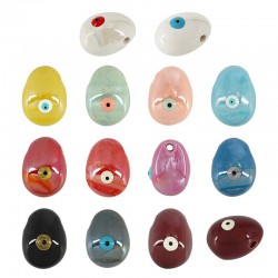 Ceramic Oval Eye w/ Enamel (~19x26mm) (Ø~2.5mm)