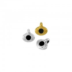 Zamak Charm Oval w/ Enamel 9.6x7mm (Ø2mm)