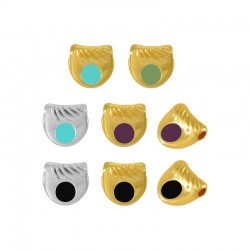 Zamak Charm Hemicycle w/ Enamel 10.3x9.8mm (Ø2mm)