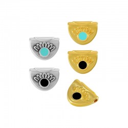 Zamak Charm Hemicycle w/ Enamel 14.6x11.8mm (Ø1.6mm)