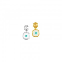 Zamak Charm Square w/ Evil Eye & Enamel 7x14mm (Ø2.2mm)