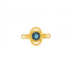 Zamak Connector Oval w/ Evil Eye & Enamel 17x14mm