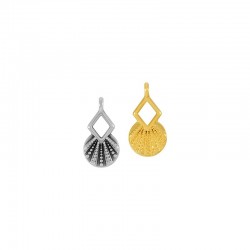 Zamak Charm Geometrical w/ Circle & Rhombus 10x15mm