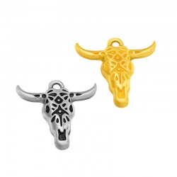 Zamak Pendant Bull's Head 25x22mm