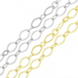 Brass Chain Rhombus Ring 6x8mm/0.7mm