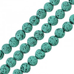Lava Bead Round Veraman (~6mm) (Ø~0.5mm) (~62pcs)