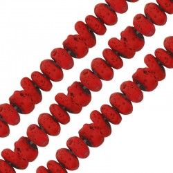 Lava Bead Washer Red 4x6mm (Ø~0.9mm) (~84pcs)