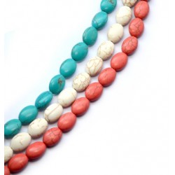Howlite Bead Oval 13x18mm (~22-24pcs/string)